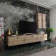 MobilyaFırsat Ideal Tv Ünitesi Duvar Raf Ve Duvar Dolaplı Q7019-3 Çırağan