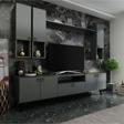 MobilyaFırsat Ideal Tv Ünitesi Duvar Raf Ve Duvar Dolaplı Q7024-4 Antrasit