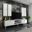 MobilyaFırsat Ideal Tv Ünitesi Duvar Raf Ve Duvar Dolaplı Q7021-1 Beyaz