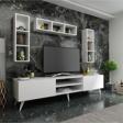 MobilyaFırsat Ideal Tv Ünitesi Duvar Raflı Q7806-1 Beyaz