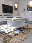 Myniture Home & Living Festival Orta Sehpa Gos-Set-2-1 Gold Beyaz 90X60 Cm