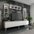 MobilyaFırsat Ideal Tv Ünitesi Duvar Raflı Q7807-1 Beyaz