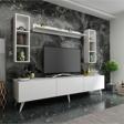 MobilyaFırsat Ideal Tv Ünitesi Duvar Raflı Q7808-1 Beyaz