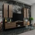 MobilyaFırsat Ideal Tv Ünitesi Duvar Raf Ve Dolaplı Q7821-2 Ceviz