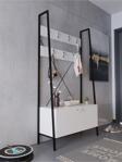 Myniture Home & Living Festival Demir Ayaklı Portmato - Sdp2002-1 Silver Beyaz Parlak