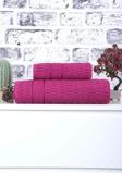 2 Parça Jakarlı Renkli Kadın-Erkek Banyo Havlu Takımı 90x150 Cm