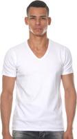 Darkzone Erkek Beyaz V Yaka Basic Kısa Kollu T-Shirt S