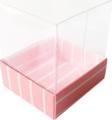 Asetat Kutu Altı Karton Çizgili Model 5x5x5 CM (25 Adet)  Pembe