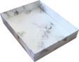 Asetat Kapaklı Karton Kutu Mermer Desenli 12X15X3 CM (10 Adet)  Beyaz
