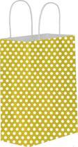Kağıt Hediye Çantası Puantiyeli Büyük Boy 25X31 CM (25 Adet)  Puantiyeli  Sarı