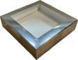 Karton Kutu Pencereli  Havlu Kutusu 25X25X5 (10 Adet)  Gümüş