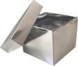 Komple Karton Kutu Düz Renk 8x8x6.5 CM (25 Adet)  Gümüş