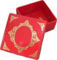 Komple Karton Kutu Saray Desen Gold Yaldız 4X4X2 CM (50 Adet)  Kırmızı