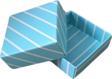 Komple Karton Kutu 5X5X2.2 CM (50 Adet)  Çizgili Mavi