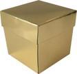 Metalize Parlak Komple Karton Kutu Düz Renk 6X6X6 CM (25 Adet)  Gold