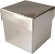Komple Karton Kutu Düz Renk 6X6X6 CM (25 Adet)  Gümüş