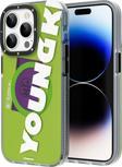 Youngkit iPhone 14 Pro Max Uyumlu Kılıf Magsafe Şarj Özellikli Binfen Serisi Yazı Temalı Kapak