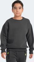 Slazenger LOGAN Unisex Çocuk Sweatshirt Koyu Gri