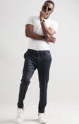 Slimfit Beli Lastikli Çizgili Duble Paça Kışlık Kumaş Erkek Jogger Pantolon