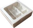 Asetat Pencereli Karton Kutu 15x15x5 CM 9 Bölmeli Kutu (10 Adet)  Beyaz