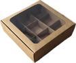 Asetat Pencereli Karton Kutu 15x15x5 CM 9 Bölmeli Kutu (10 Adet)  Kraft