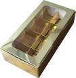 Asetat Pencereli Karton Kutu 20x10x5 CM 8 Bölmeli Kutu (10 Adet)  Gold