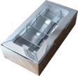 Asetat Pencereli Karton Kutu 20x10x5 CM 8 Bölmeli Kutu (10 Adet)  Gümüş