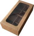 Asetat Pencereli Karton Kutu 20x10x5 CM 8 Bölmeli Kutu (10 Adet)  Kraft