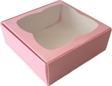 Çerçeveli Karton Kutu 8X8X3 CM (50 Adet)  Pembe