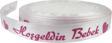 Saten Kurdele Hoşgeldin Bebek Yazılı 1 CM (10 Metre)  Pembe
