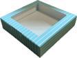 Pencereli Karton Kutu Çizgili  Model 25X25X5 CM (10 Adet)  Mavi