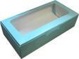 Pencereli Karton Kutu Düz Renk 20X10X5 CM  (10 Adet) Mavi