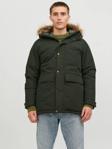 Jack&Jones Champ Faux Fur Erkek Yeşil Kapüşonlu Mont