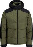 Jack&Jones 12239001 Jcootıs Puffer Sn Erkek Mont Olive Night/Black Blocking