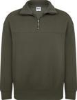 Unisex Relax Fit Rahat Kesim Pamuklu Yarım Fermuarlı Dik Yaka Sweatshirt