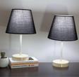 Vivido Abajur Siyah Krem Ayaklı Modern Abajur 2'Li Set