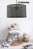Vivido Abajur Wicker Siyah-Beyaz Hasır Sarkıt Avize 38Cm