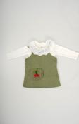 KIZ BEBEK 2Lİ KİRAZ DESENLİ UZUN KOL SALOPET ELBİSE