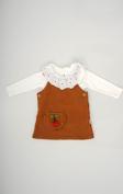 KIZ BEBEK 2Lİ KİRAZ DESENLİ UZUN KOL SALOPET ELBİSE