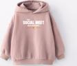 KIZ ÇOCUK SOCIAL MEET BASKILI KAPÜŞONLU MANŞETLİ SWEATSHİRT