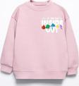 KIZ ÇOCUK TERS YÜZ MODELLİ BİSİKLET YAKA PAMUK SWEAT