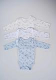BABYTOO 3'LÜ KARIŞIK DESENLİ UZUN KOLLU BEBEK ÇITÇITLI BADİ