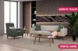 Perla Sofa Seneca Keten Koltuk Takımı, Krem