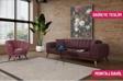 Perla Sofa Velar Koltuk Takımı Keten Bordo Kazayağı