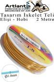 Renkli Tel Tasarım İskelet Teli 1.0mm 2 Metre 1 Adet Elişi Hobi El Sanatı Kararmaz Tel Makara Okul Deney Okul Sınıf