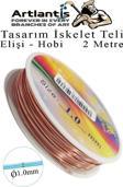 Renkli Tel Tasarım İskelet Teli 1.0mm 2 Metre 1 Adet Elişi Hobi El Sanatı Kararmaz Tel Makara Okul Deney Okul Sınıf