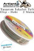 Renkli Tel Tasarım İskelet Teli 1.0mm 2 Metre 1 Adet Elişi Hobi El Sanatı Kararmaz Tel Makara Okul Deney Okul Sınıf