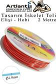 Renkli Tel Tasarım İskelet Teli 1.0mm 2 Metre 1 Adet Elişi Hobi El Sanatı Kararmaz Tel Makara Okul Deney Okul Sınıf