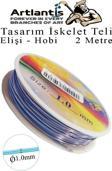 Renkli Tel Tasarım İskelet Teli 1.0mm 2 Metre 1 Adet Elişi Hobi El Sanatı Kararmaz Tel Makara Okul Deney Okul Sınıf