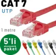 IRENIS 5 adet 1 metre CAT7 Kablo Ethernet Network İnternet LAN Kablosu 